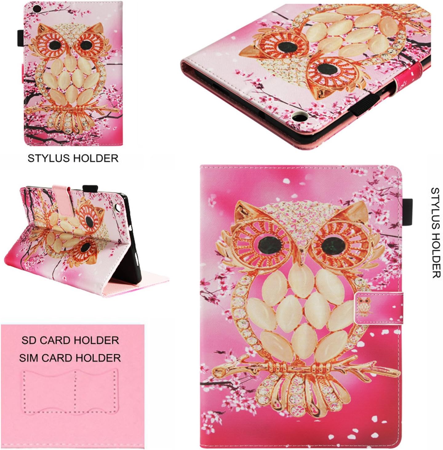 Ceslysun(TM) Huawei MediaPad M3 Lite 8 Case, Colorful Painting Premium Leather Folio Flip Stand Case Book Cover for Huawei MediaPad M3 Lite 8.0 Inch