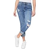 Royalty for Me Womens Royalty for Me Women's Petite Wannabettabutt Mid Rise Mega Cuff Jeans