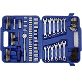 Ultra Steel 113PC Professional Mechanic Tool Set, Ratchet, Sockets | Wrenches, Hex Keys, Bits, Blow Mold Case, DIY, Home, Repair, Electronics, Garage, Workshop, Precision, Fastening