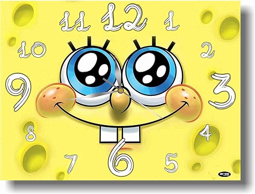 Amazon Com Spongebob 11 X 18 Reloj De Pared Hecho A Mano