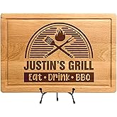 Personalized Dad Cutting Boards, BBQ Grilling Gifts For Men, Fathers Day Gift, Best Anniversary, Birthday, Christmas Gifts for Men, Wood Grill Board For Meat
