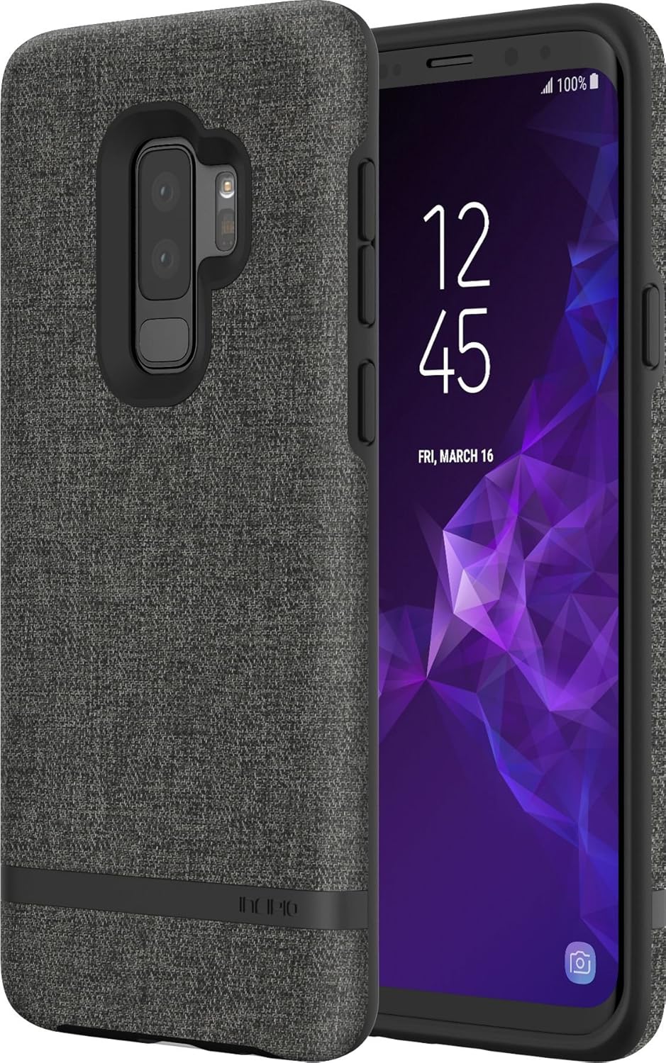 Incipio Carnaby Samsung Galaxy S9+ Case [Esquire Series] with Co-Molded Design and Ultra-Soft Cotton Finish for Samsung Galaxy S9 Plus (2018) - Gray