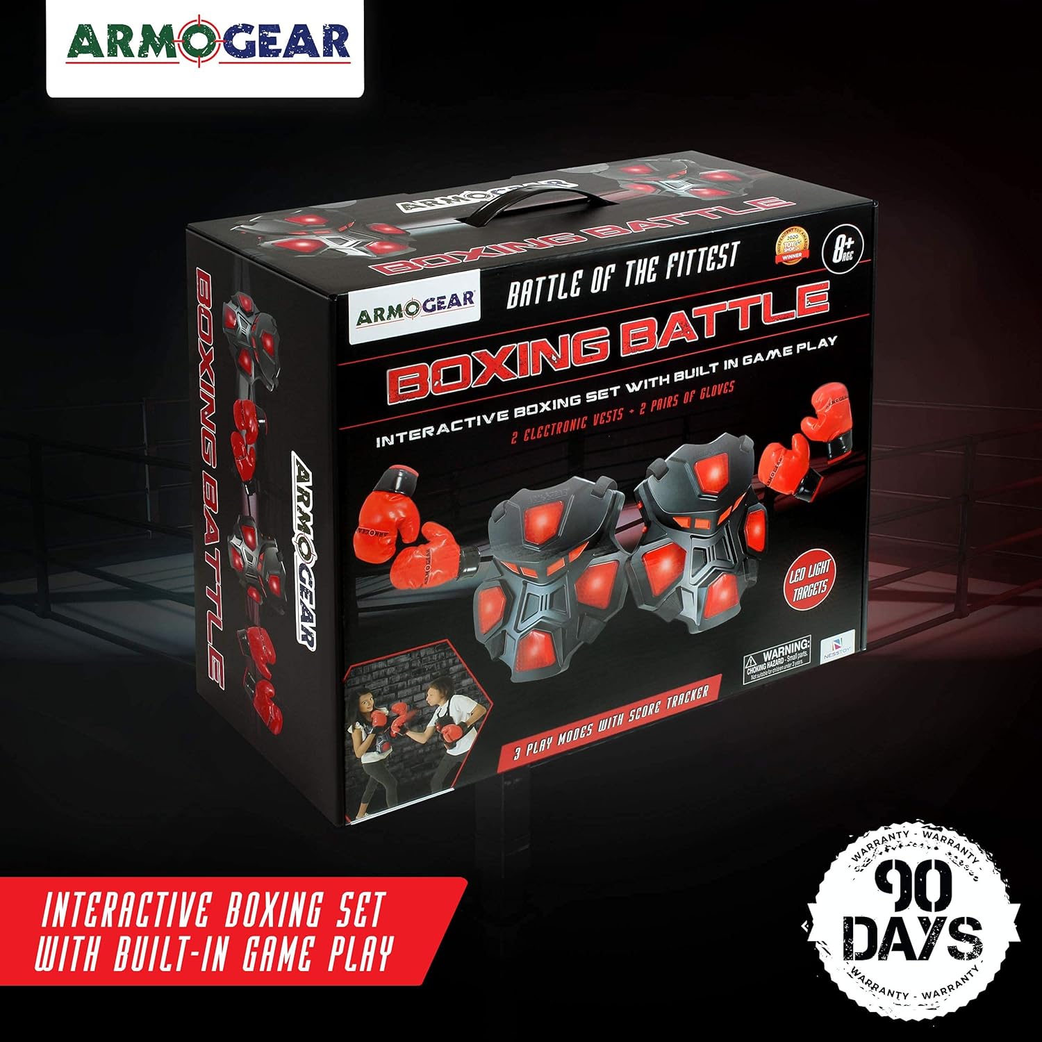 ArmoGear Electronic Boxing Toy for Kids | Interactive Boxing Game with 3 Play Modes, Includes 2 Pairs Boxing Gloves | Cool Toy for Teen Boys | Sports Toy for Kids Boys & Girls, Ages 8 Years +: Toys & Games