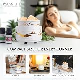 PALANCHY Ceramic Wax Warmer 3-in-1 White Gold Plate 4" Warming Dish view 4