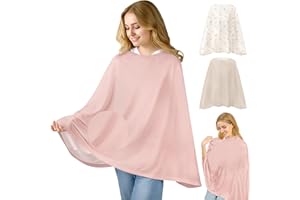 Basumee Nursing Cover for Breastfeeding Full Privacy Soft Breathable Mesh Breastfeeding Cover Multi-Use Breast Feeding Covers for Women Moms Baby Feeding Privacy Nursing Covers, Pink