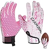 GIAMZONP Youth Football Gloves, Kids Receiver Gloves with Sticky Grip, Flag Football Glove, Best Gift for Boys Girls Ages 8–12