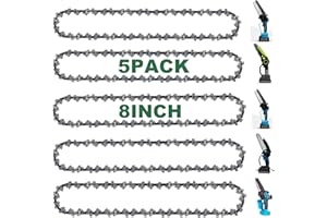 8 Inch Chainsaw Chain Replacement- 5 Chains for 8 Inch Mini Chainsaw with 45 Drive Links, 1/4" LP pitch, 043'' gauge, Compati