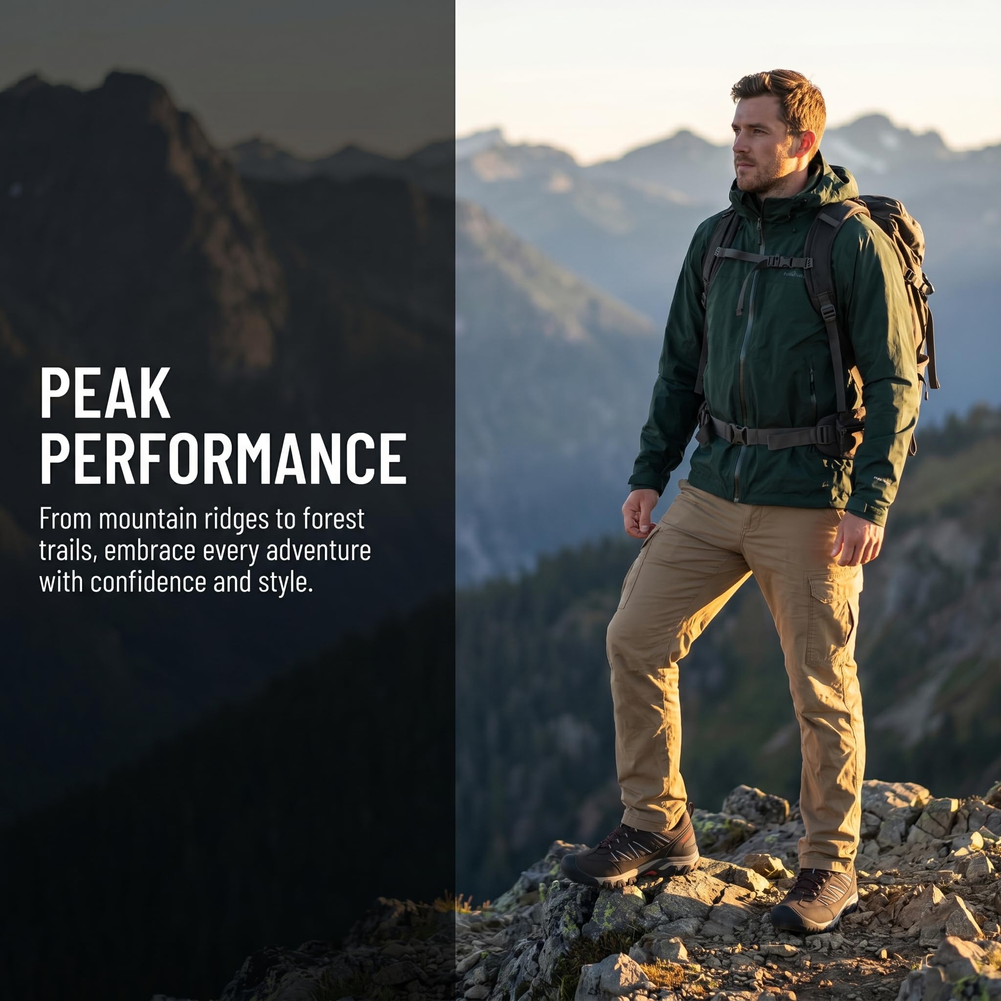 AX BOXING Wanderschuhe Herren Wasserdicht Trekkingschuhe Niedriger Outdoor Schuhe Zehenkappe für Trekking Wandern Camping Braun 43 EU 4