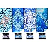 4 Pack Microfiber Lightweight Beach Towel Sand Free Quick Dry Absorbent Thin Compact Towels for Swimming Pool Camping Beach Accessories Large Easy Pack Travel Things for Vacation Essentials Gift