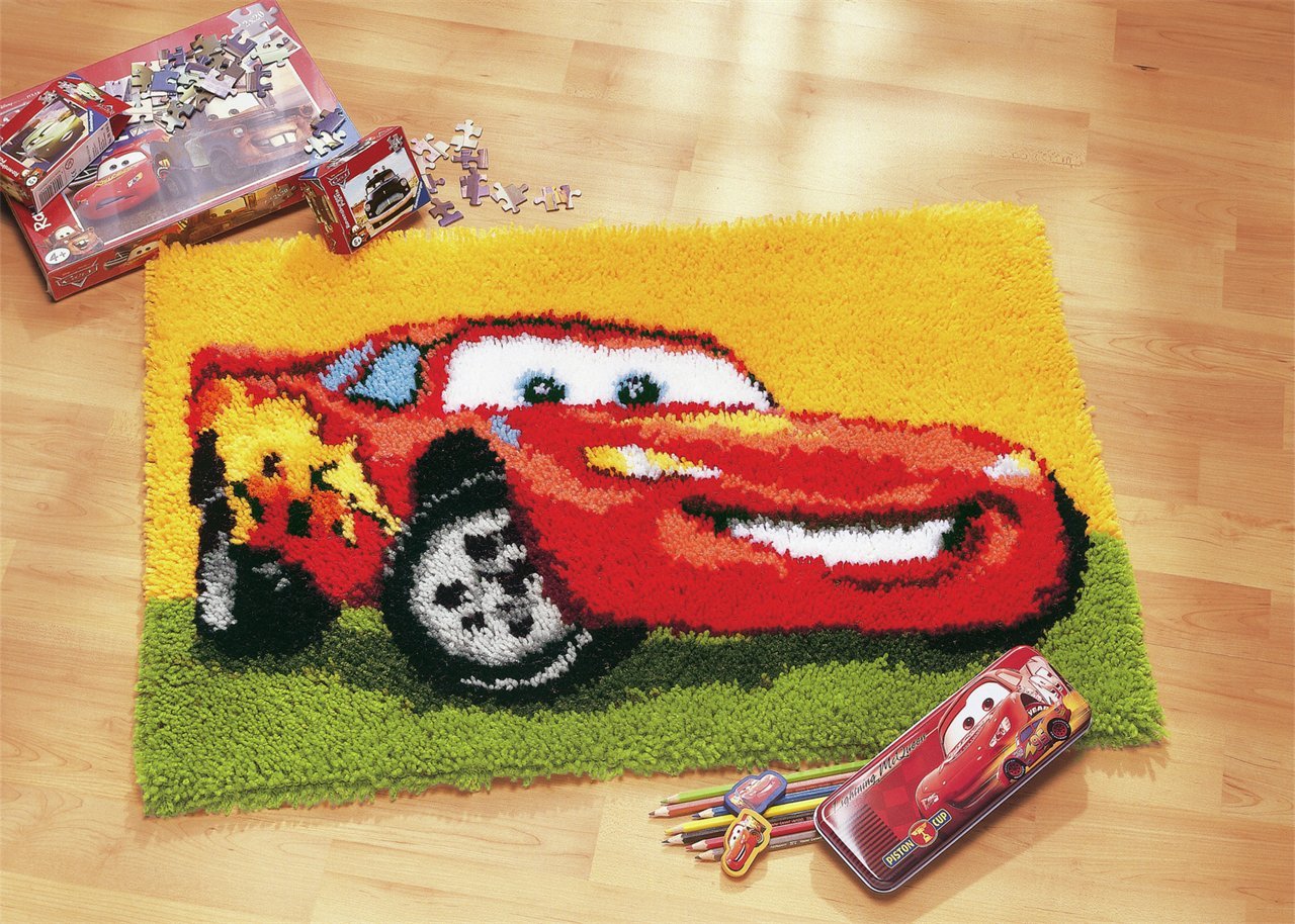 Vervaco Lightning McQueen Rug Latch Hook Kit, Multi-Colour