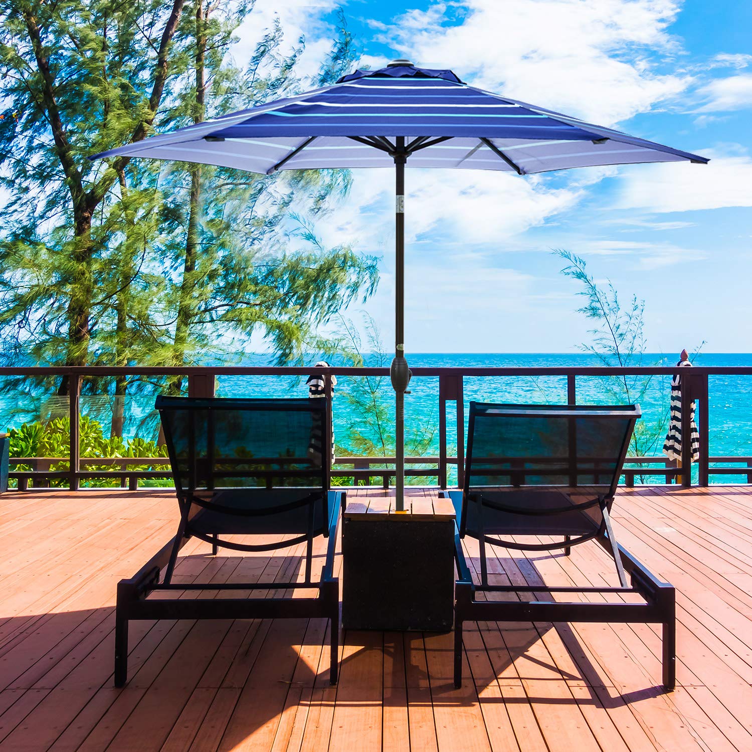 Umbrellas Patio Lawn Garden Abba Patio Outdoor Patio 9 Feet Aluminum Market Table Umbrella With Push Button Tilt And Crank Beige