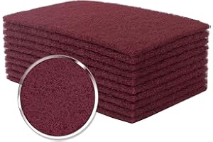 Shawya Scuff Pad 6" X 9" Maroon Color General Purpose 10 Pcs Scuff Pads Scuffing,Scouring,Sanding,Paint Primer Prep Adhesion Multipurpose Scrub Pad-Tear Resistant Wet and Dry Abrasive Pads 320 Grit