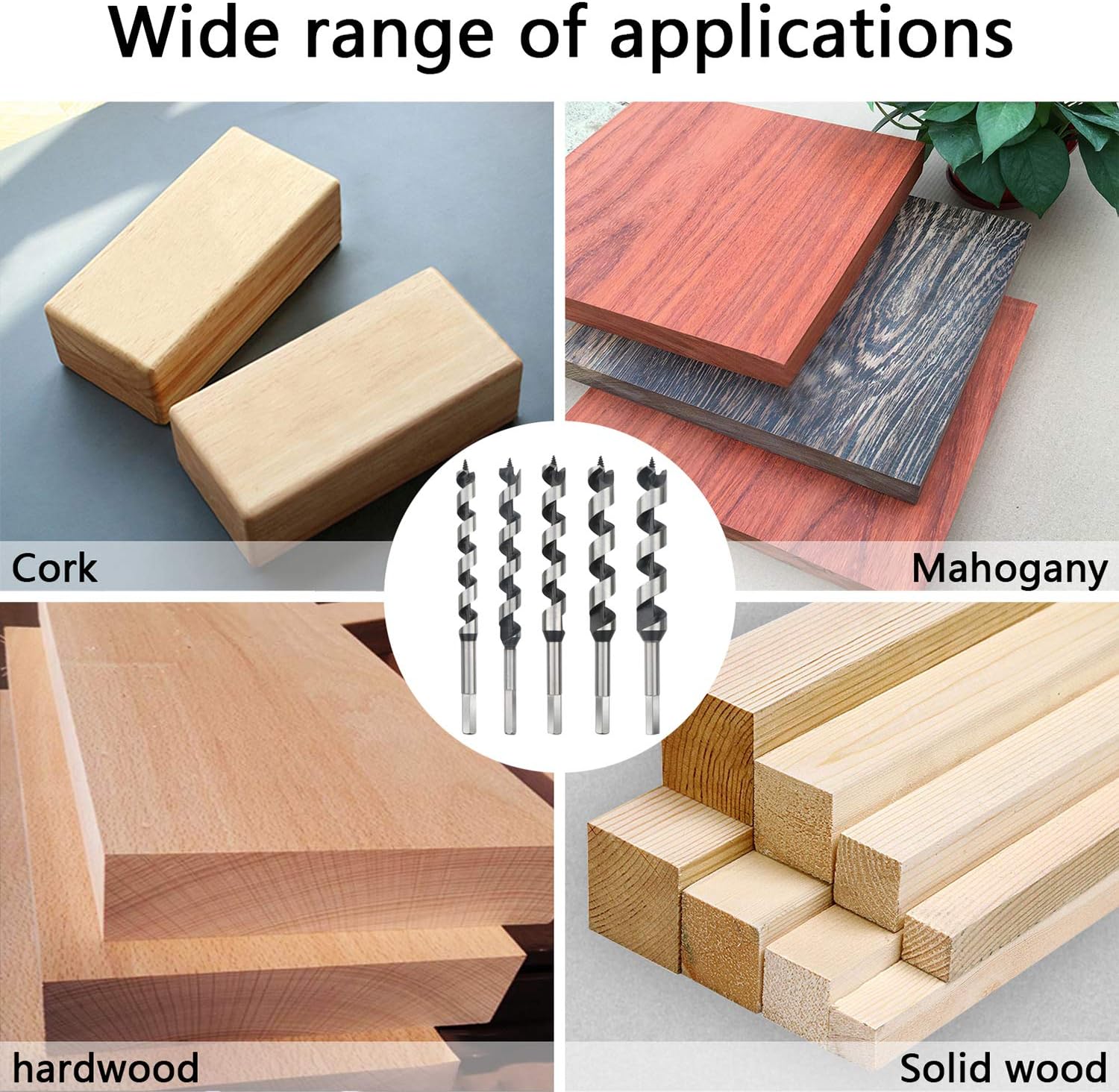 Rowiz 5PCS 16/18/20/22/25mm Wood Punching Drill Bit, Drilling Tools Dill Bit Set,Suitable for Wood Door Lock Drilling - Image 5