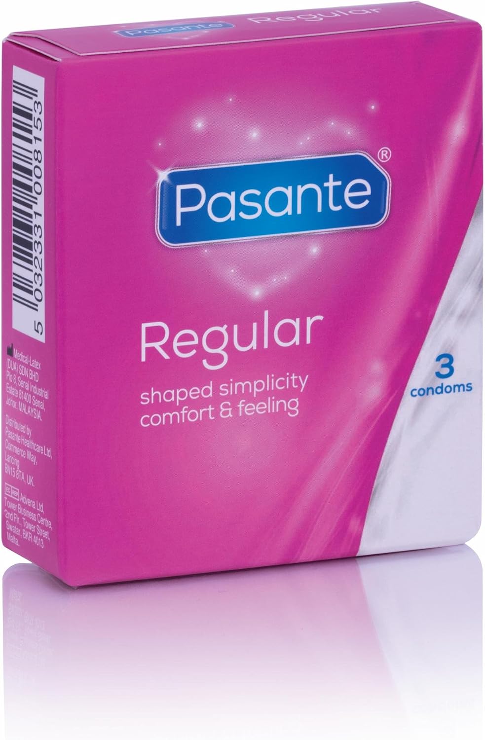 Pasante Regular Condoms - Pack of 3, Transparent, 1 count (Pack of 3)