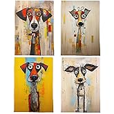 GCFET Dog Lover Kitchen Towels - Whimsical Dog Decorative Dish Towels, Hand Towel, Tea Towel, 16x24 Inches Set of 4
