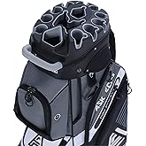 ASK ECHO T-Lock Golf Cart Bag with 14 Way Organizer Divider Top, Premium Cart Bag with Handles and Rain Cover for Men