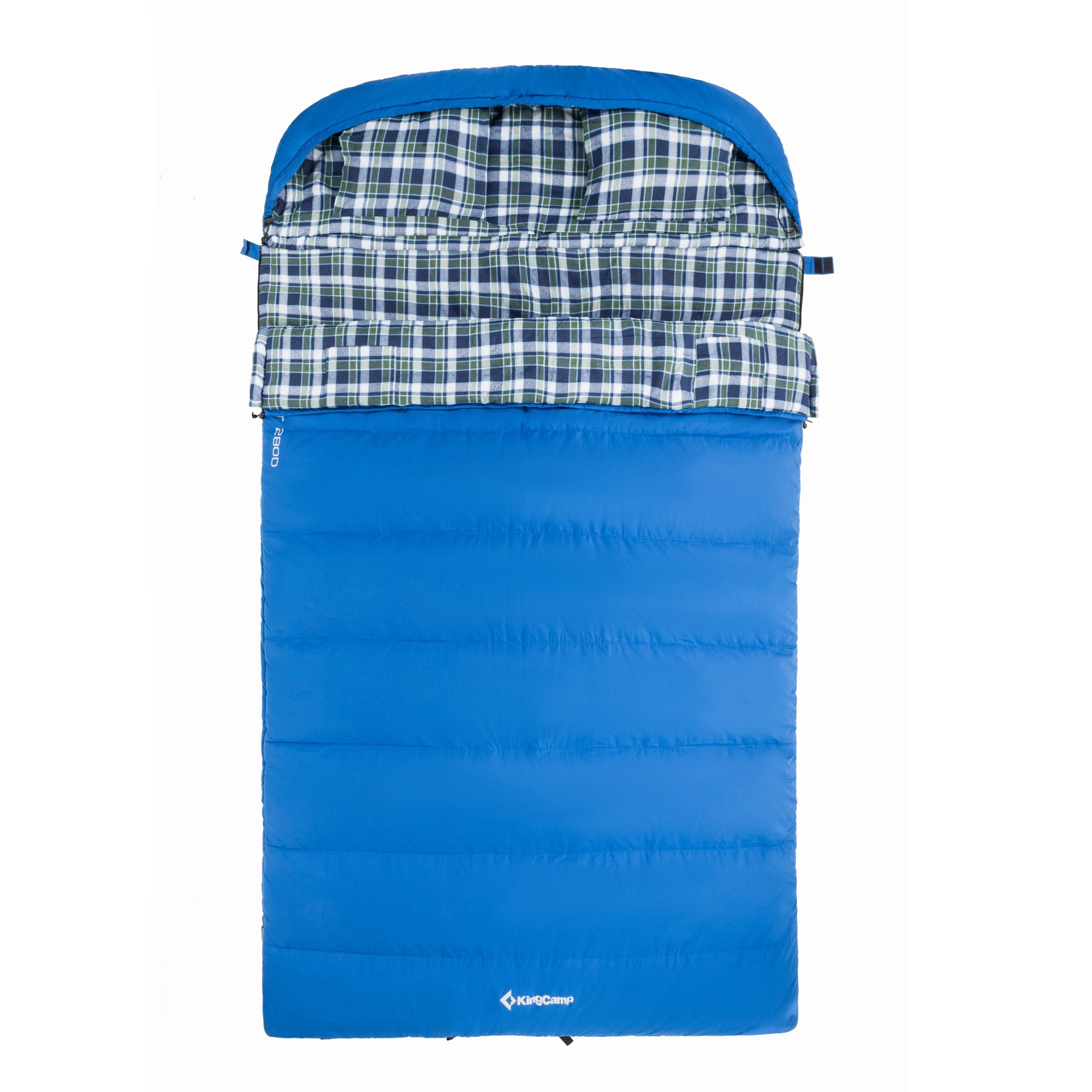 KingCamp All Season 5F/-15C Poly-cotton Sleeping Bag Cotton Flannel Lining with Pillow (Queen, Adult, Youth Size)