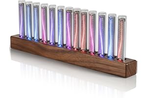 RQG LED Music Spectrum Display, Home Audio Spectrum Analyzer Display, High Sensitivity Audio Music Rhythm Light Bar with 12 LED Light Tubes Adjustable Light Color & Brightness