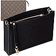 Soyizom Toiletry Pouch 19 26 Bag Organizer Insert for Cosmetics Tidy Organizer,Felt Purse Organizer Insert Ladies Tote Handbag Liner Pocket Organizer with Keychain & Gold Buckle & Zip(Large-26,Black)