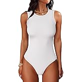 ANRABESS Bodysuits for Women Summer Ribbed Knit Sleeveless Tank Tops Sexy Slim Fitted Bodysuit Top 2026 Trendy Outfits