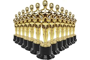 ERWEICET 24 Pack 6'' Plastic Gold Star Award Trophies for Party Decorations, Party Favors, School Award, Game Prize, Party Prize and Appreciation Gifts