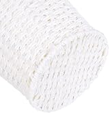 Zuvo Round Wicker Waste Paper Bin White 25x25x18 cm Durable Modern Design view 5