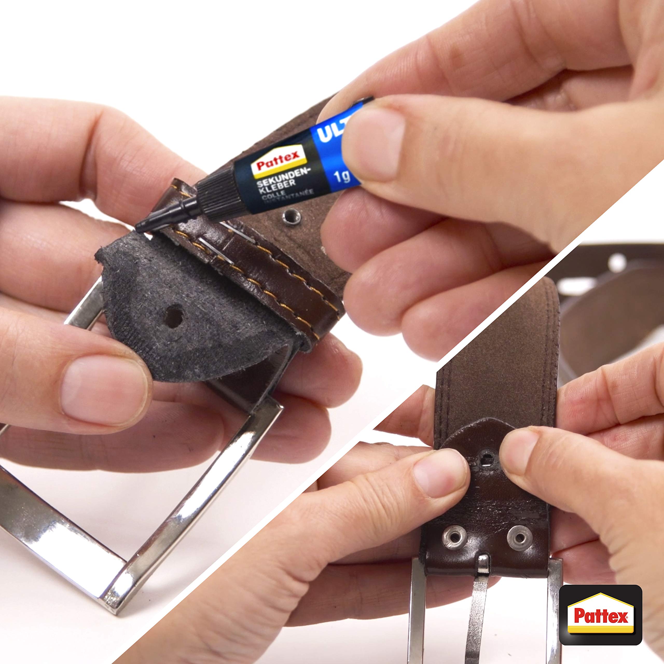 Pattex Sekundenkleber Ultra Gel Mini Trio, extra starker & flexibler Superkleber in 3 Tuben, Sekundenkleber Gel für z. B. Gummi, Leder, Holz, 3x 1 g Tube, 9H PSMG3 6