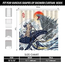 XUXWHWY Cat Riding Whale Vs Dinosaur Monster Shower
