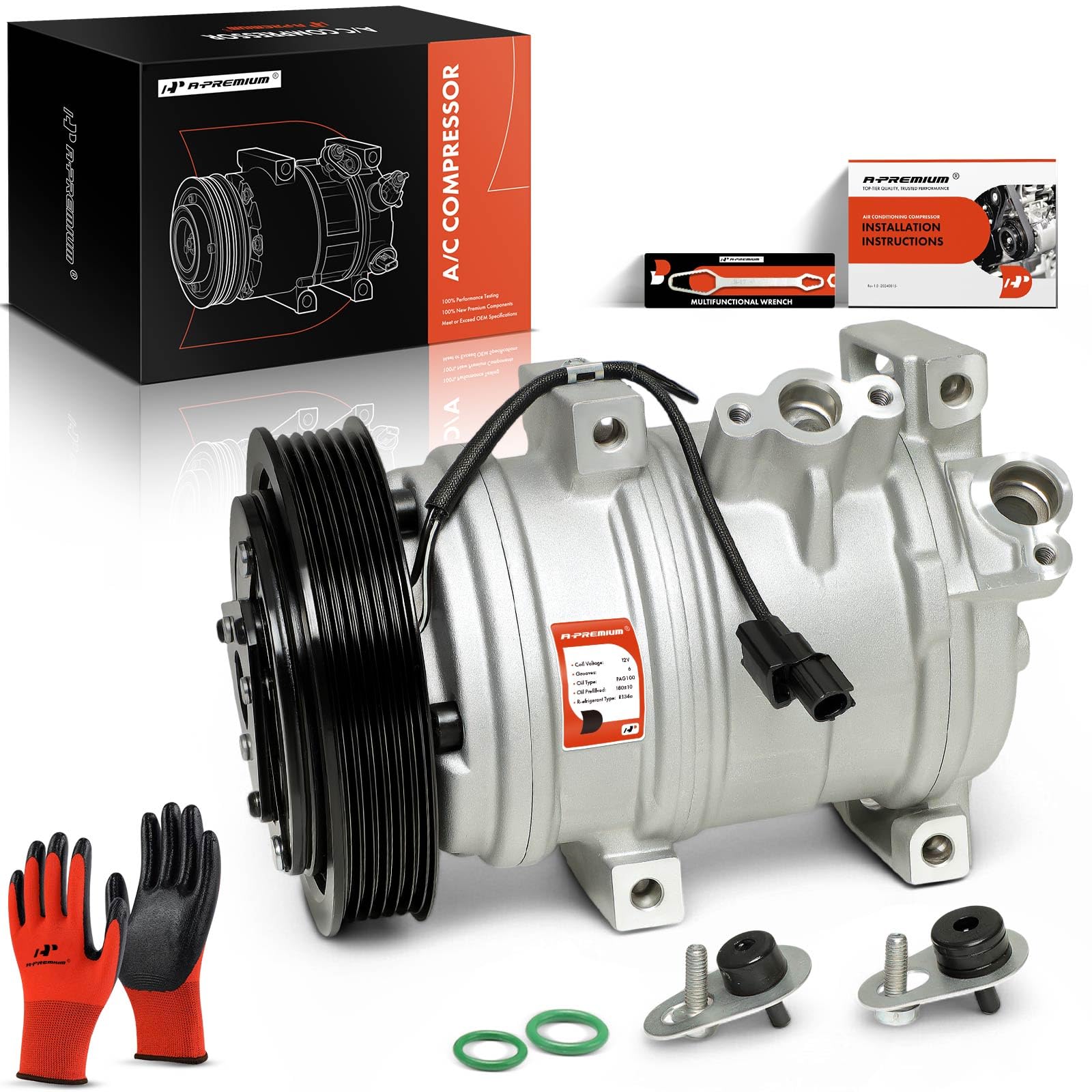 Photo 1 of A-Premium Air Conditioner AC Compressor with Clutch Compatible with Acura MDX 2007-2013, ZDX 2010-2013 & Honda Odyssey 2008-2017, Pilot 2008-2015, Ridgeline 2009-2014