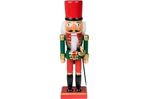 Clever Creations Green Soldier 10 Inch Traditional Wooden Nutcracker, Festive Christmas Décor for Shelves and Tables