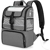 CURMIO POC Backpack Compatible with Rhythm Healthcare P2/P2-E6/P2-E7, Gray | Portable Oxygen Concentrators Carrying Bag with Mesh Panels for Breathability, Adjustable Bungee Cord to Keep POC, Bag Only