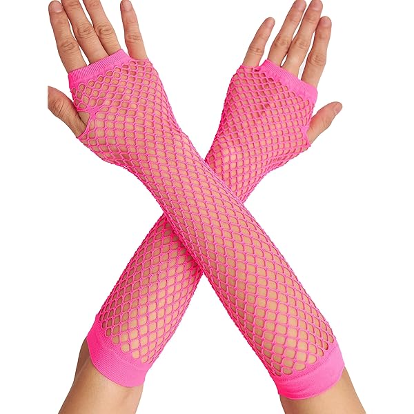 LittleForBig Cosplay Stretch Mesh Gloves 80s Fishnet Long Gloves 2 Pair Set LittleForBig Cosplay Stretch Mesh Gloves 80s Fishnet Long Gloves 2 Pair Set