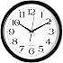 Bernhard Products Black Wall Clock, Silent Non Ticking - 10 Inch Quality Quartz Battery Operated Round Easy to Read Home/Office/School Clock
