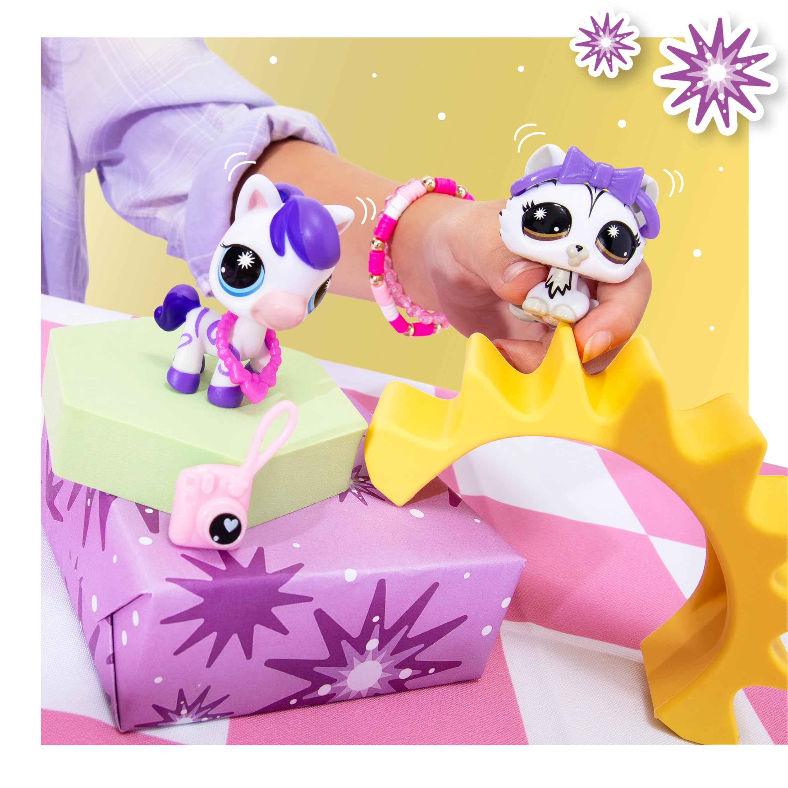 Littlest Pet Shop Pet Pairs Bundle 4 Pack - Series 4 - Gen 7 Authentic LPS Bobble Head Toy Figure, Collectible Toy Animal, Ages 4+