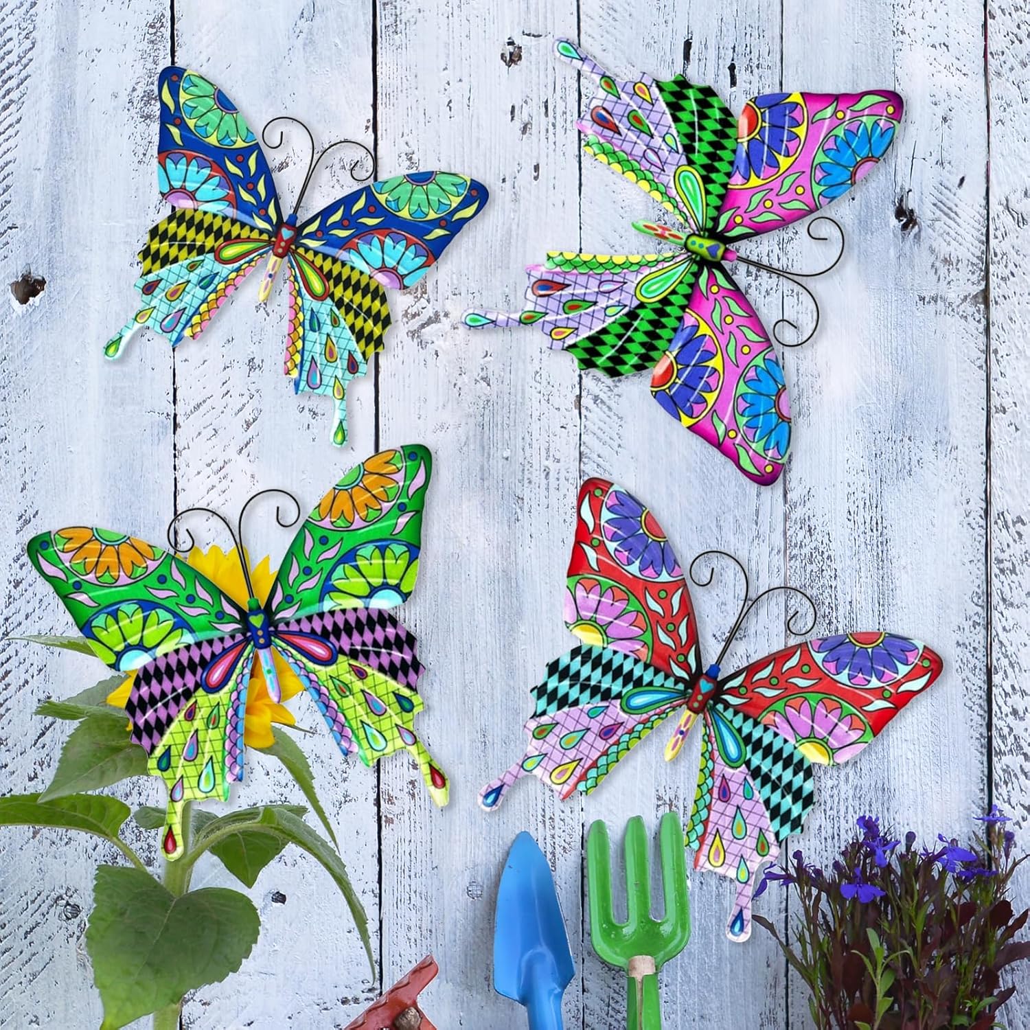 Plaques & Wall Art - IGEEKWELL Metal Butterfly Wall Art Decor - 14.2