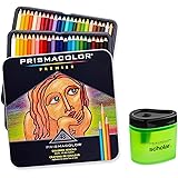 Prismacolor Premier Soft Core Colored Pencil, Set of 48 Assorted Colors (3598T) + Prismacolor Scholar Colored Pencil Sharpene