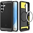 Spigen Rugged Armor MagFit Designed for Galaxy S25 Case [Fast Wireless Charging/Magnet for Galaxy] (2025) - Matte Black