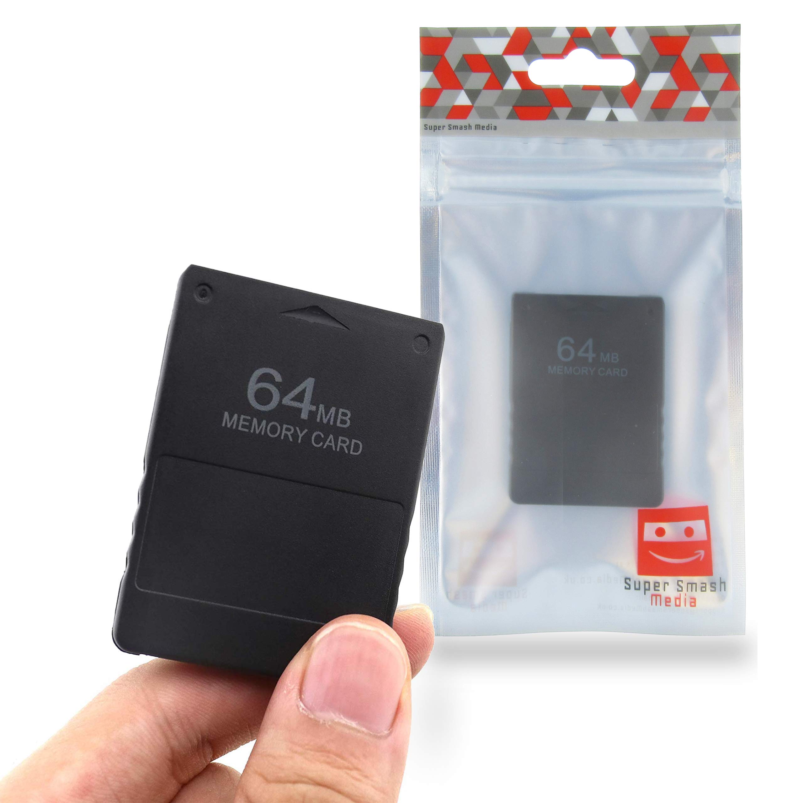 SuperSmashMedia® - PS2 Memory Card 64MB (For Sony PlayStation 2 & PS2 Slim) [Black]