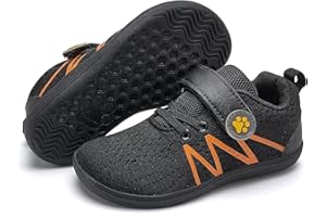 WateLves Wide Toddler Barefoot Shoes Little Kids Boys Girls Walking Tennis Sneakers with Breathable Mesh Zero Drop Sole Adjustable Strap