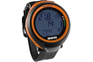 Mares Puck 4 Wrist Dive Computer | Entry-Level Watch-Style One Button Control Underwater Scuba Diving Computer, Black/Orange