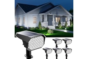 GVSHINE 6 Pack Solar Powered Outdoor Spot Lights Outside Landscape Waterproof 24 LEDs Spotlights Dusk to Dawn for House Yard Tree, Plants, Outside, Patio, Garden, Statues, Superior Accent Lighting, 3 Modes