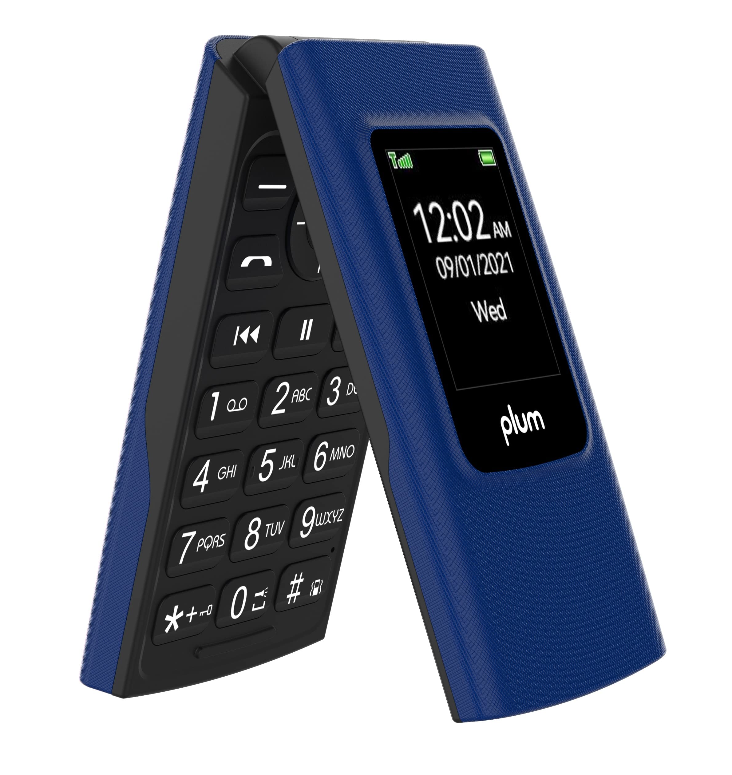 Plum Flipper 4G Volte Unlocked Flip Phone ATT Tmobile Consumer Cellular 2022 Model - Blue