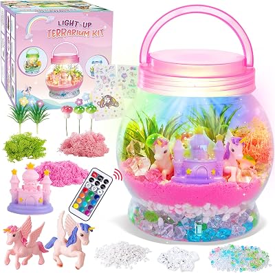 MELAND Unicorn Terrarium Kit Craft Kit for 5-10 Girls Gifts Unicorn Toys
