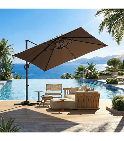 cobana 10 feet cantilever freestanding patio umbrella Amazon.com : COBANA 10ft Offset Patio Umbrella with Base Included, Hanging Outdoor  Umbrella with Sand Filled Umbrella Stand Weights, Dark Green : Patio, Lawn  & Garden