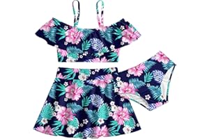 RAISEVERN Girls Bathing Suit Kids Swimsuit 3 Piece Bikini Sets