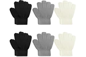 ONESING 6 Pair Baby Gloves Toddler Gloves Toddler Winter Gloves Kids Gloves Winter Stretchy Knit Gloves for Kids Boys Girls