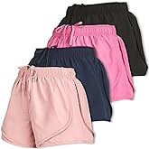 Ultra Performance Women's Running Shorts 4-Pack Athletic Workout Gym Shorts for Women, with Brief Liner