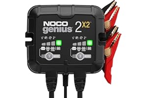 NOCO GENIUS2X2 : Chargeur de batterie intelligent à 2 bancs 4 A (2 A/banque) – Mainteneur automatique 6 V/12 V, chargeur et d