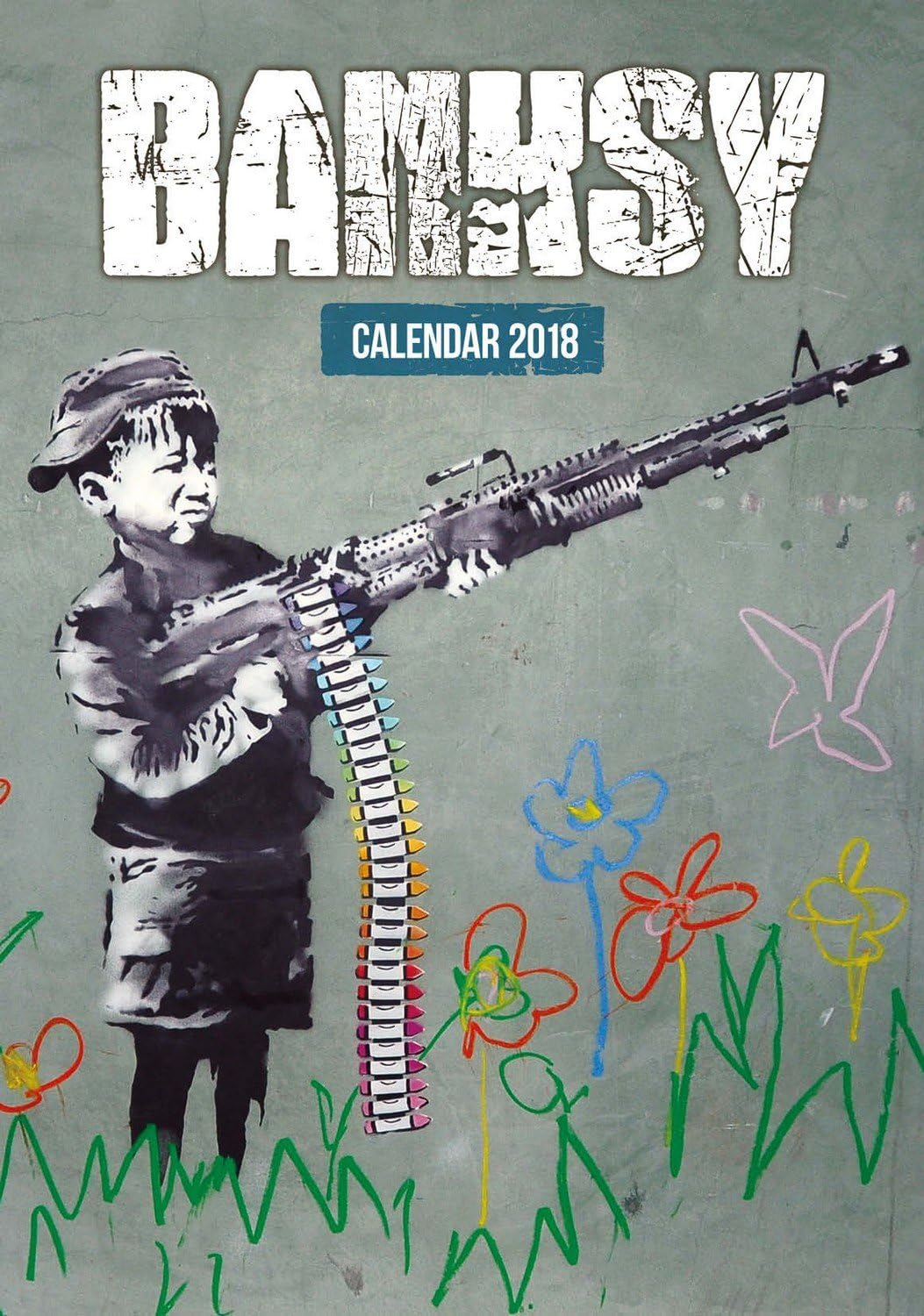 Imagicom imacal216 Wall Calendar of Banksy, Paper, Red, 0.1 X 30.5 X 42.5 Cm