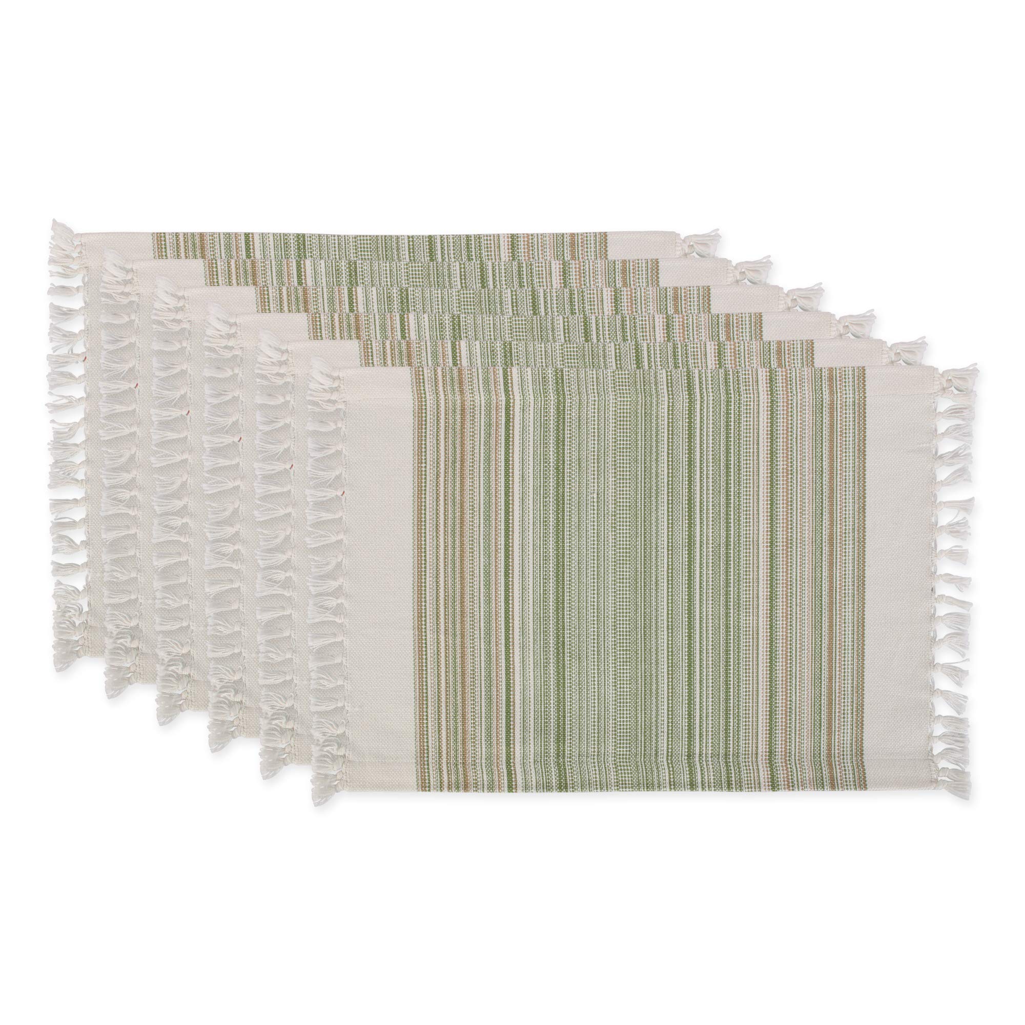 DII Fringed Collection Tabletop, Placemat Set, 13x20, Thyme 2 Count — image 1